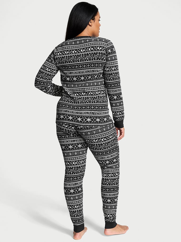 Ensemble Pyjama Thermique Long, BLACK  FAIR ISLE, large