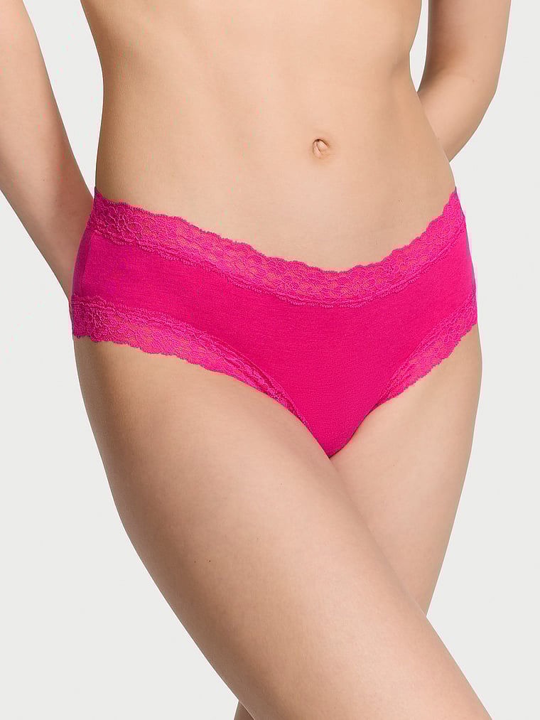 Culotte En Coton Et Dentelle, Forever Pink, large