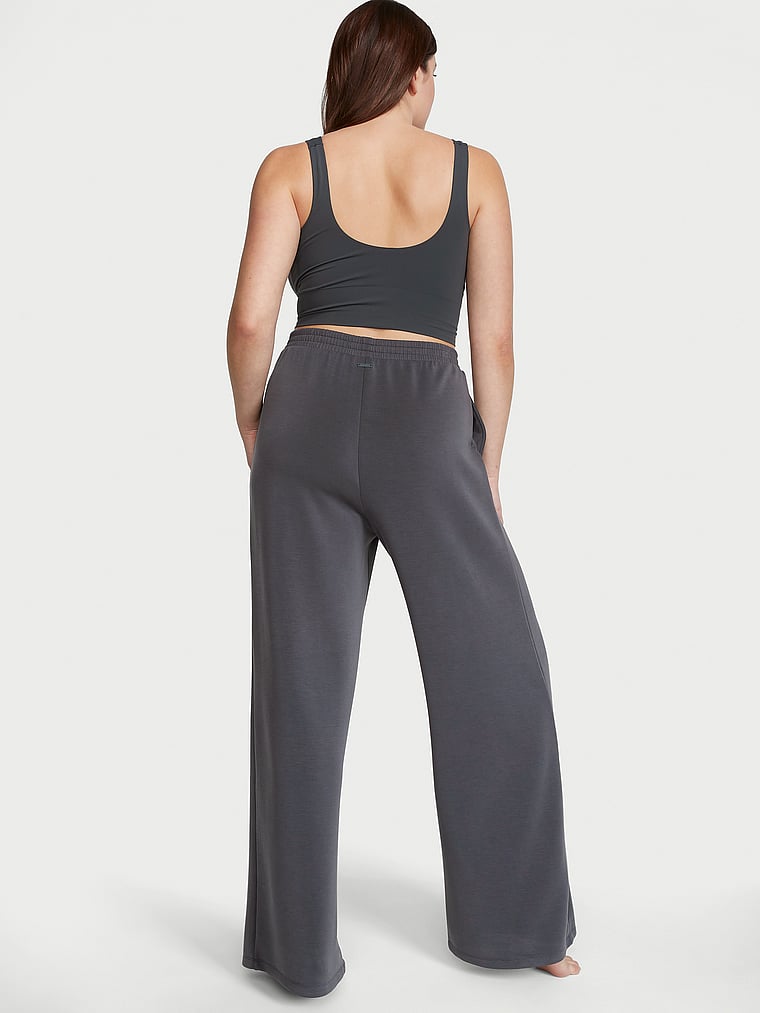 Sandwash Wide-leg Pants, Grey, large