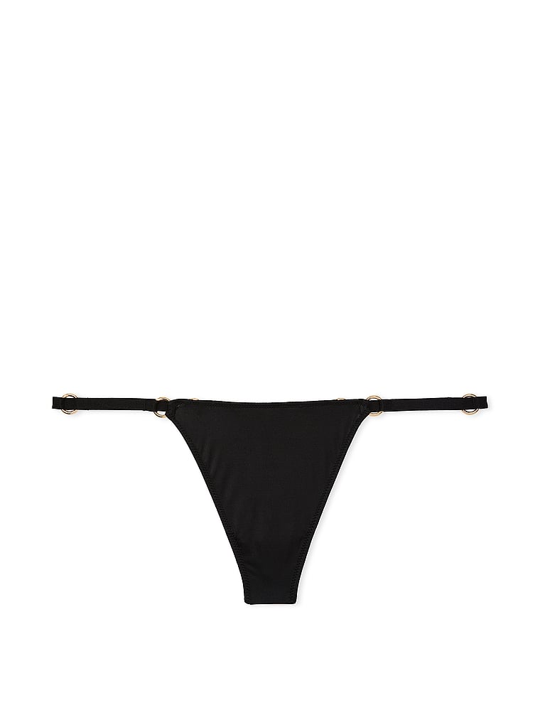 V-string Avec Anneaux Métalliques, Black, large