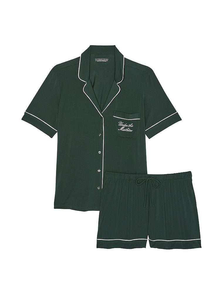 Modal Short Pajama Set, BOTANICAL GREEN, large