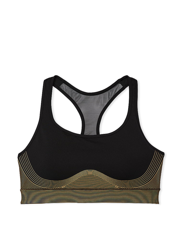 Nouveau Modèle ! Soutien-gorge De Sport Player Avec Détails Brillants, Black Gold, large