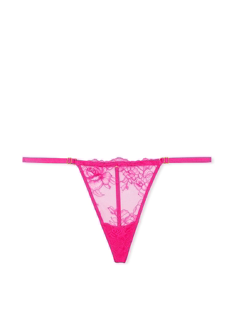 V-string Ajustable En Dentelle, Forever Pink, large