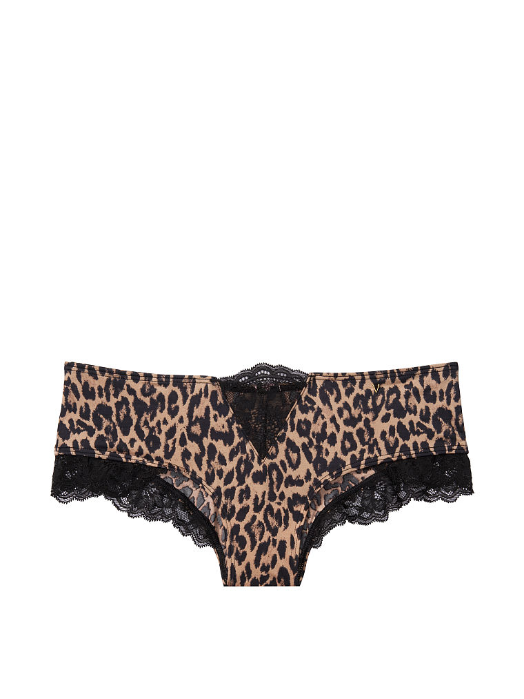 Mini Tanga Avec Empiècement En Dentelle, Nougat Leopard, large