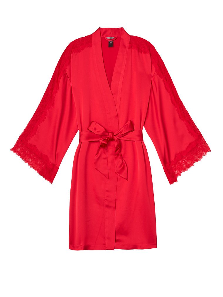 Lace Inset Robe, , large
