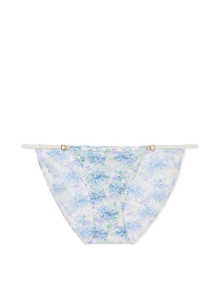 Slip Brésilien Avec Lanières Réglables, Blue Floral, large