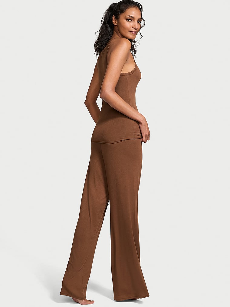 Ensemble Caraco Et Pantalon En Modal Côtelé, MOUSSE, large