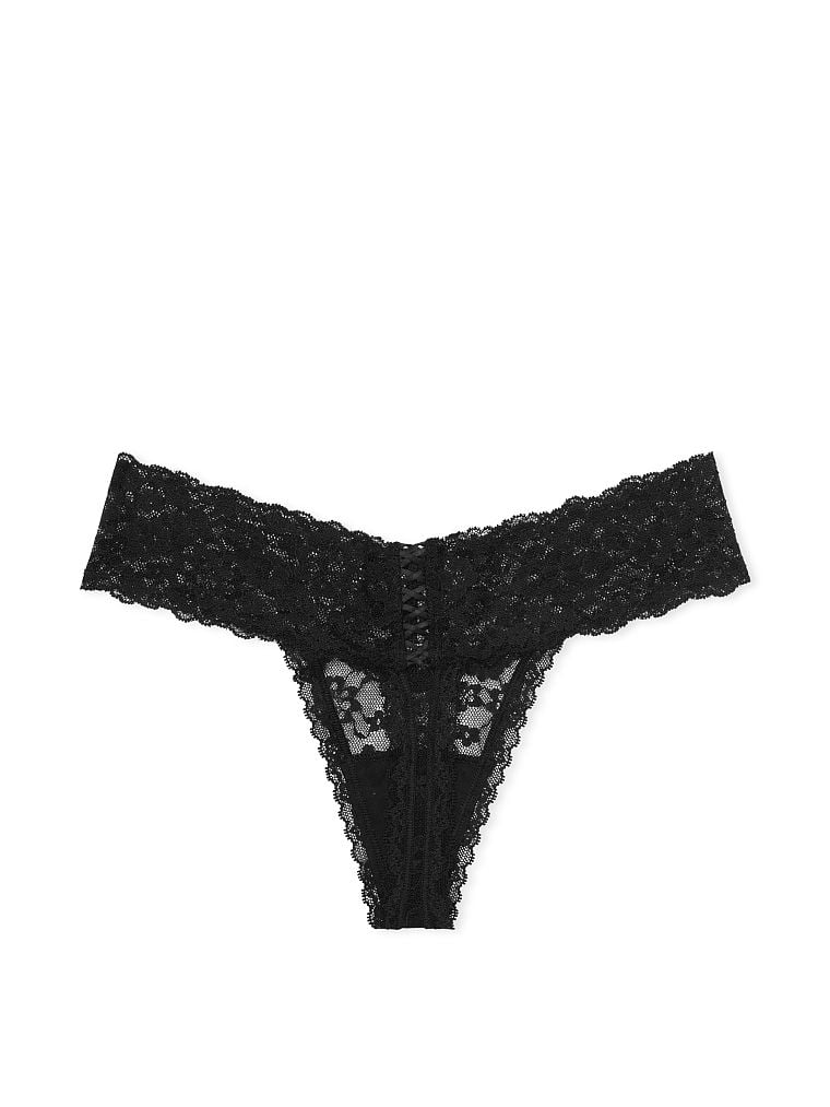 String En Dentelle Posey Avec Laçage, Black, large