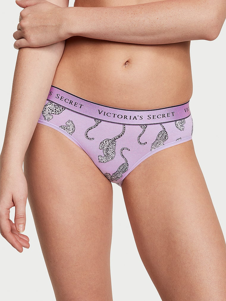 Culotte Haute En Coton Avec Logo, Unicorn Purple Leopards, large