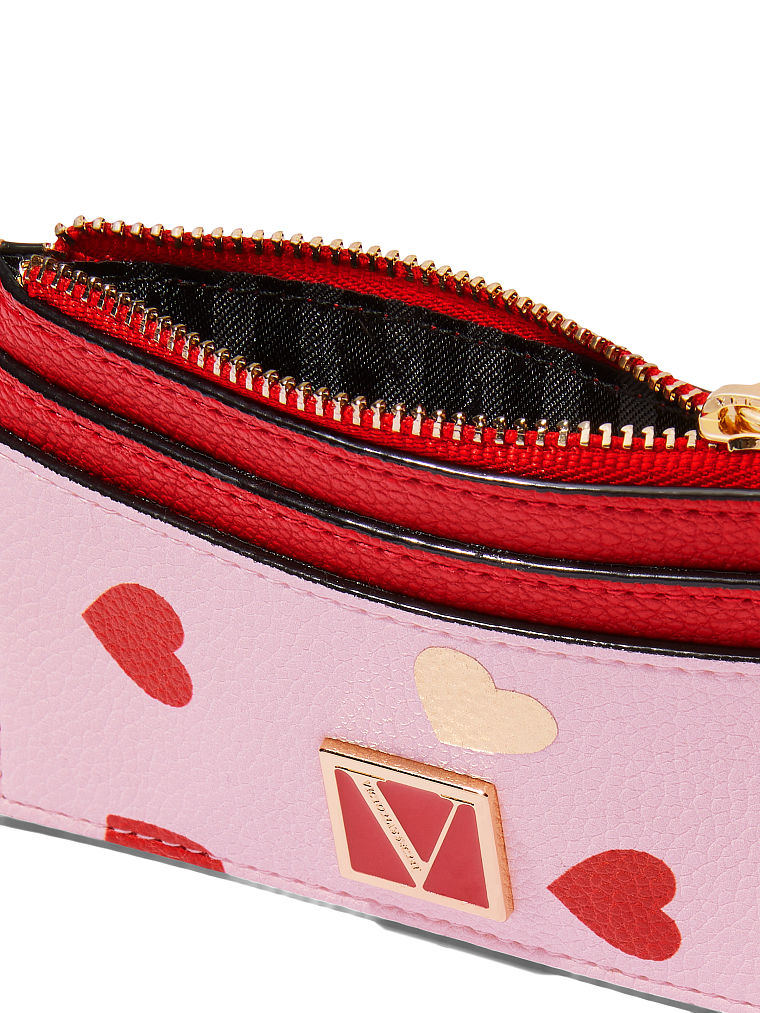 Porte-cartes Porte-clés Victoria, Lipstick Red Mini Heart, large