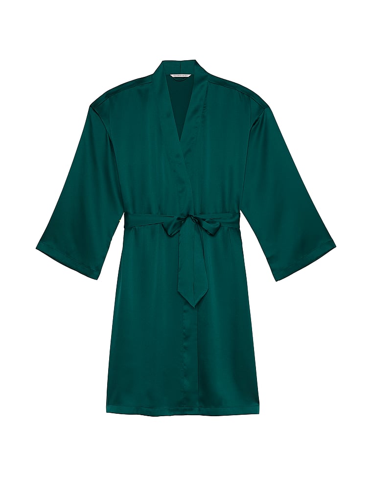 Kimono Midi En Satin, Mystique Green, large