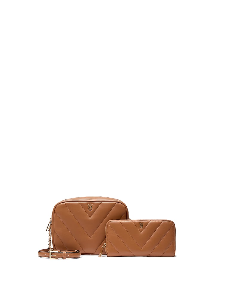 Crossbody Camera Bag, Brown, large