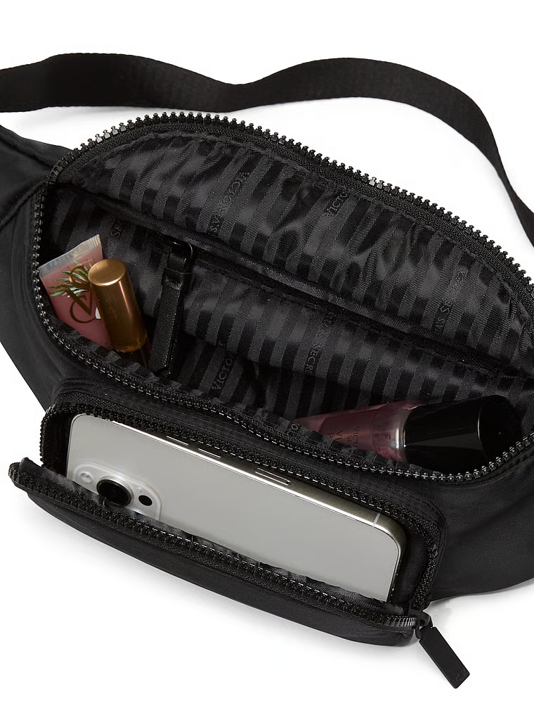 Sac À Bandoulière Sling, Black Satin, large