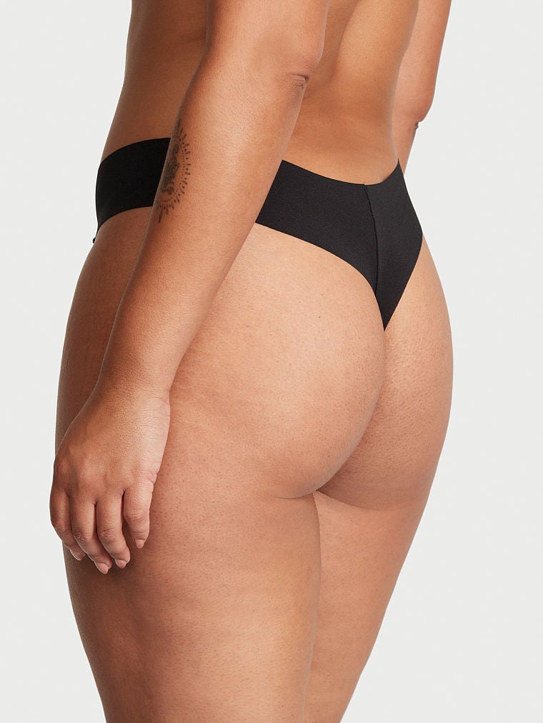 String Invisible Avec Dentelle Devant, Black, large