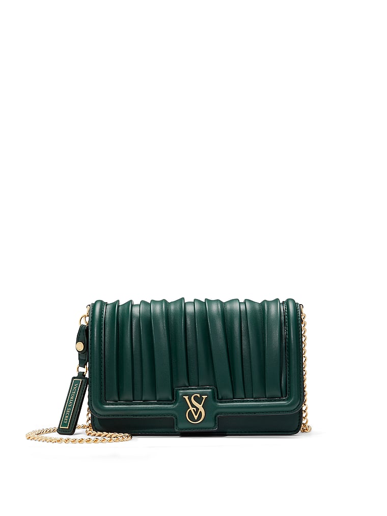 Mini Sac À Bandoulière, Black Ivy Pleated, large
