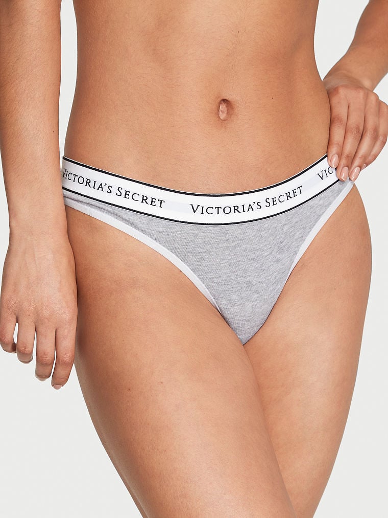 String En Coton Avec Logo, Gray Stripe, large