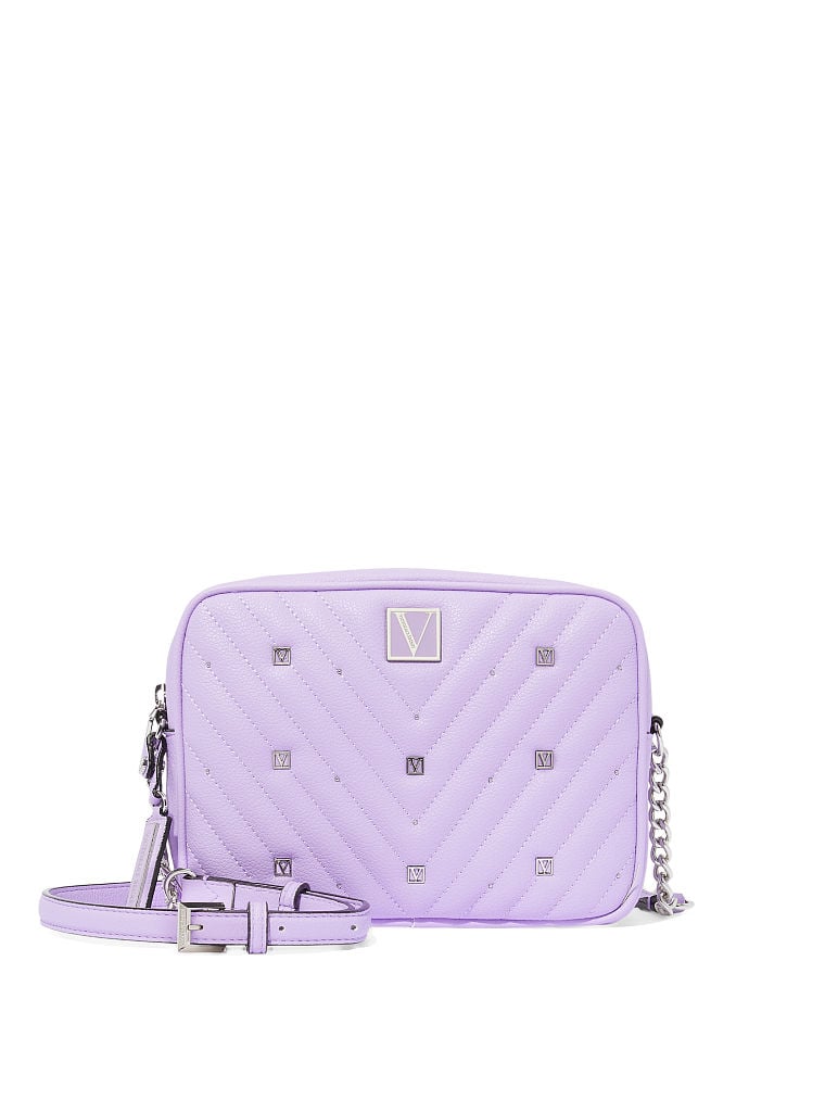 Sac À Bandoulière Victoria Zippé Sur Le Dessus, Lilac Stud, large