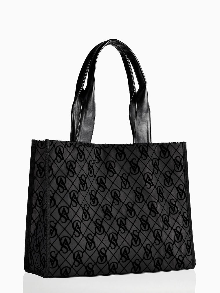 Sac Porté Épaule En Maille Filet Avec Logo, Black, large