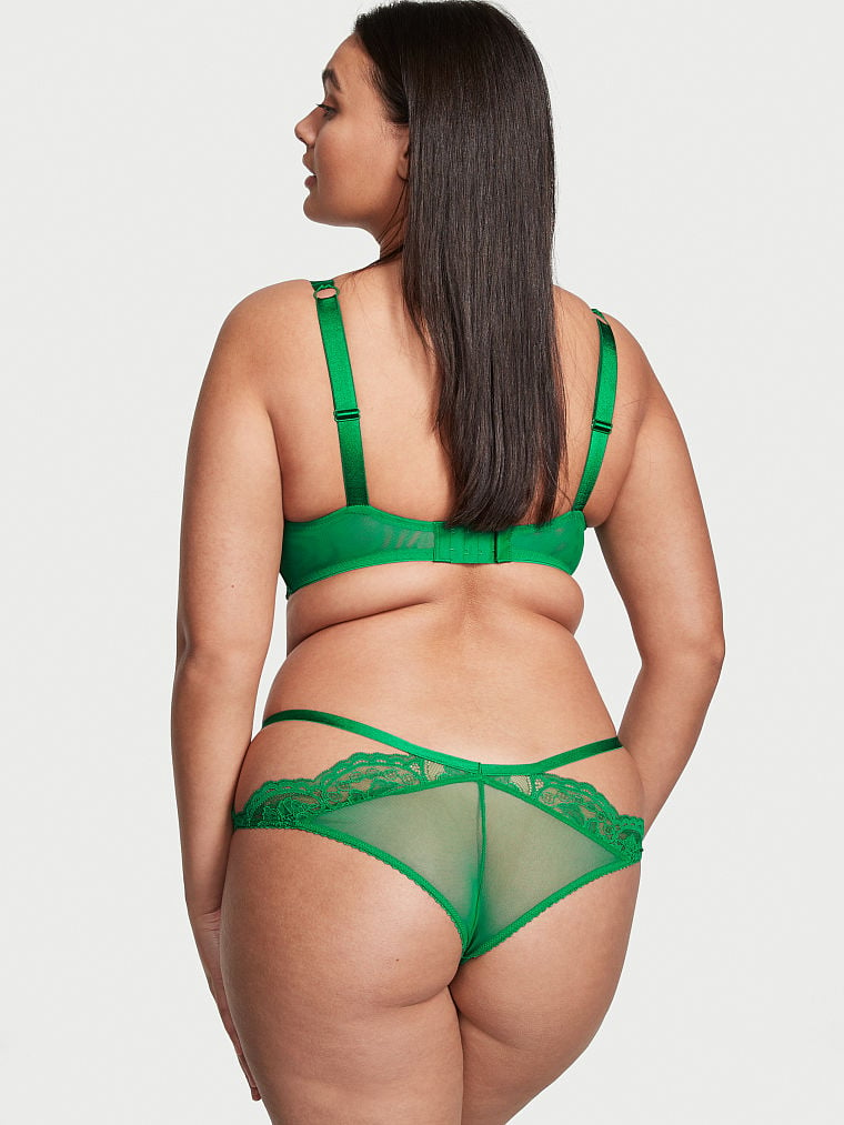 Culotte En Dentelle Avec Lanières, Verdant Green, large