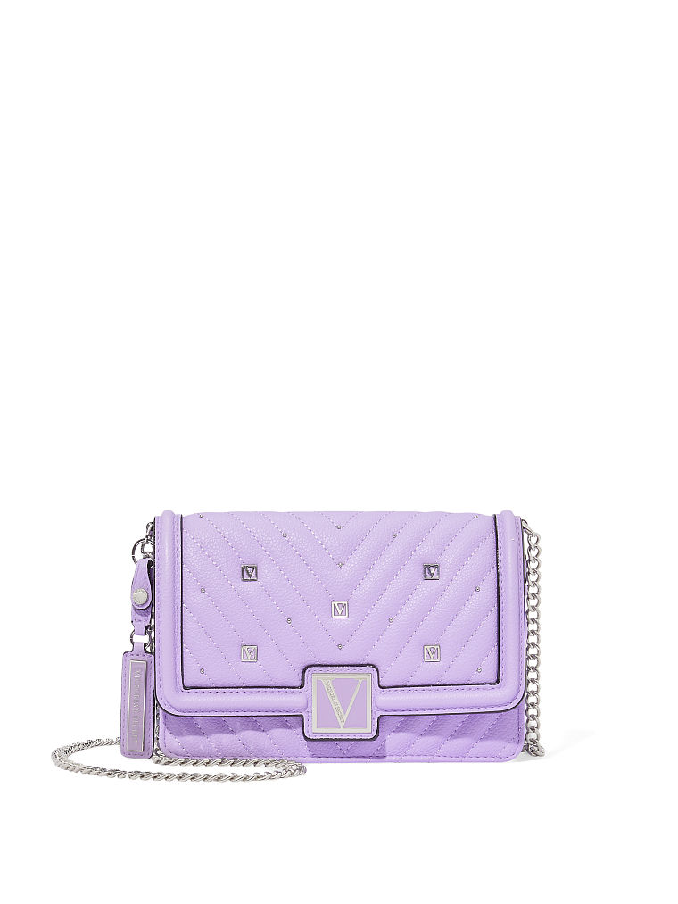 Sac Porté Épaule Format Mini Victoria, Lilac Stud, large