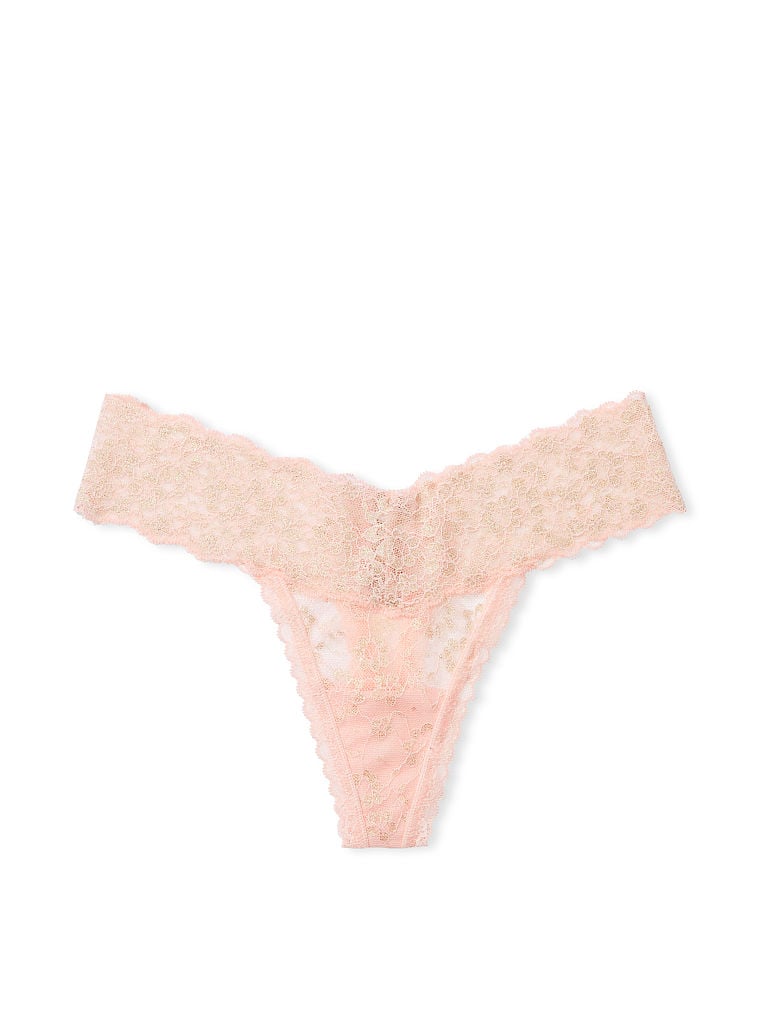 String En Dentelle Scintillante Avec Laçage, Purest Pink Shimmer, large