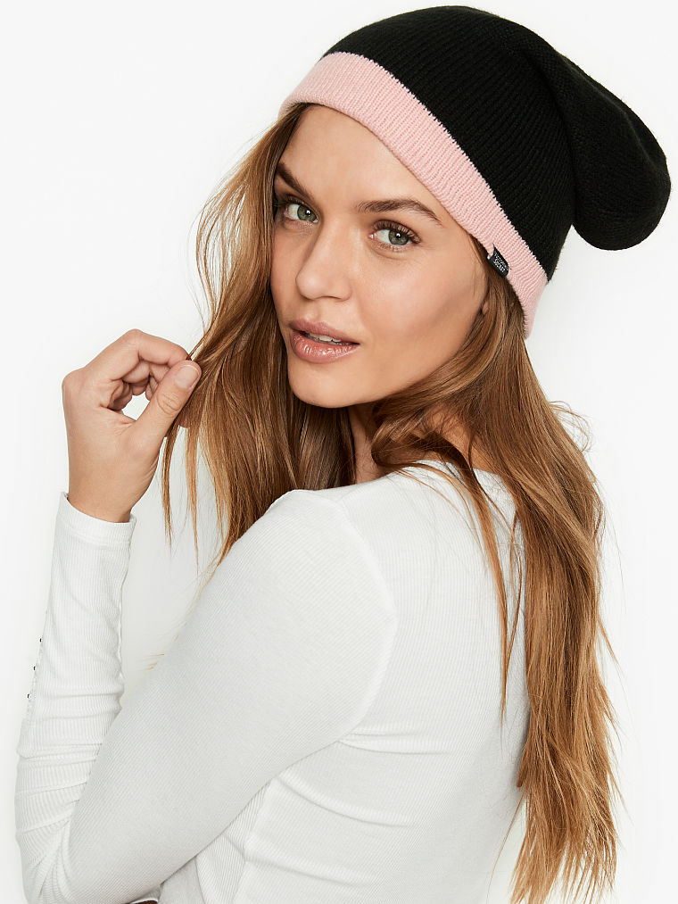 Bonnet Réversible, Black/Pink, large