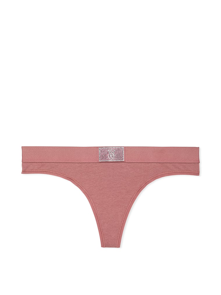 String En Coton Avec Patch Brillant Motif Logo, Vintage Rose, large
