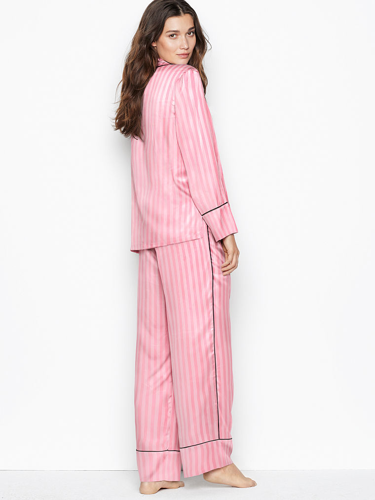 Ensemble Pyjama Long En Satin, Angel Pink Stripe, large