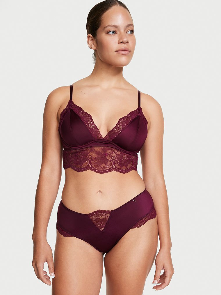 Culotte En Microfibre Avec Empiècement En Dentelle, Description, large