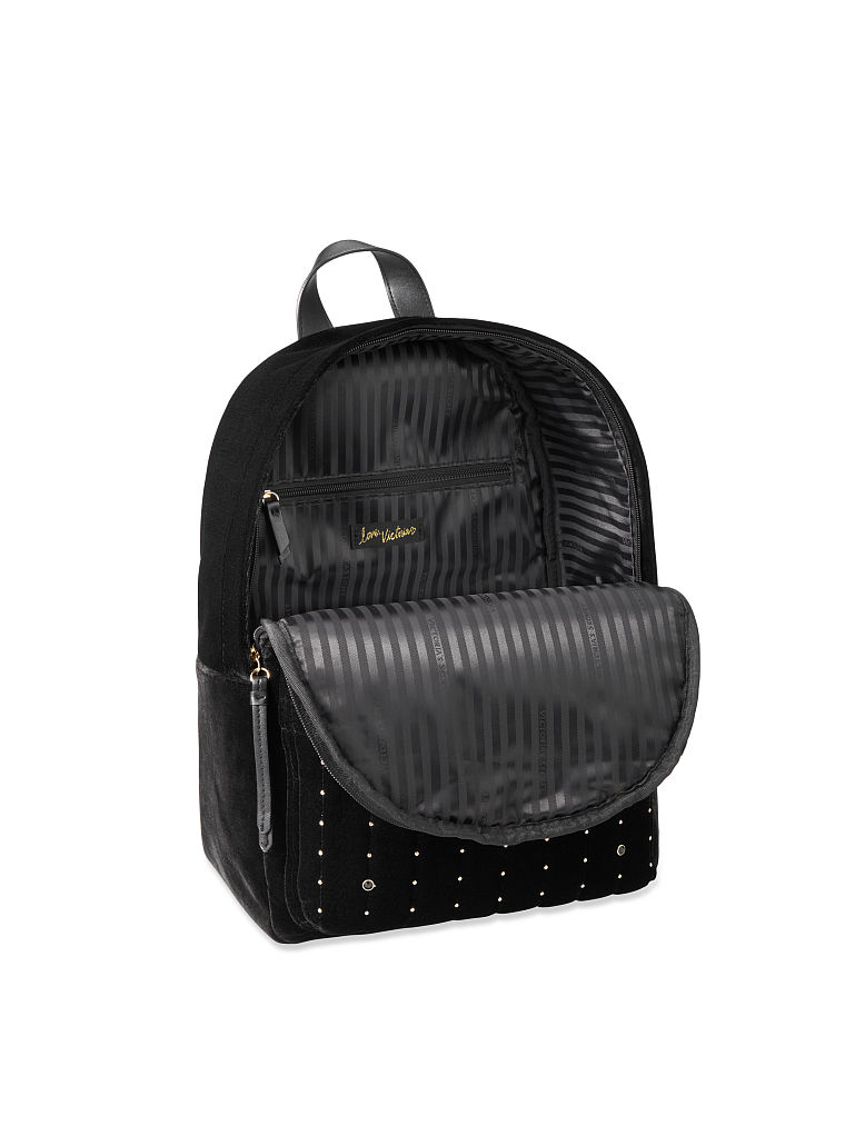 Velvet Stud City Backpack, , large