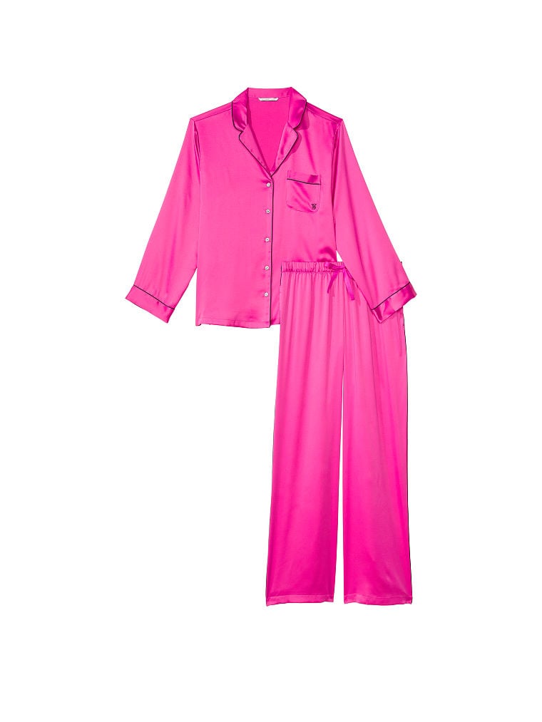 Ensemble Pyjama Long En Satin, Fucshia Frenzy, large