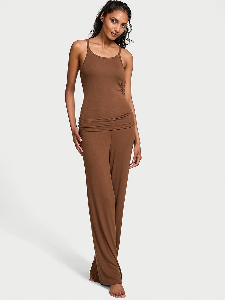 Ensemble Caraco Et Pantalon En Modal Côtelé, MOUSSE, large