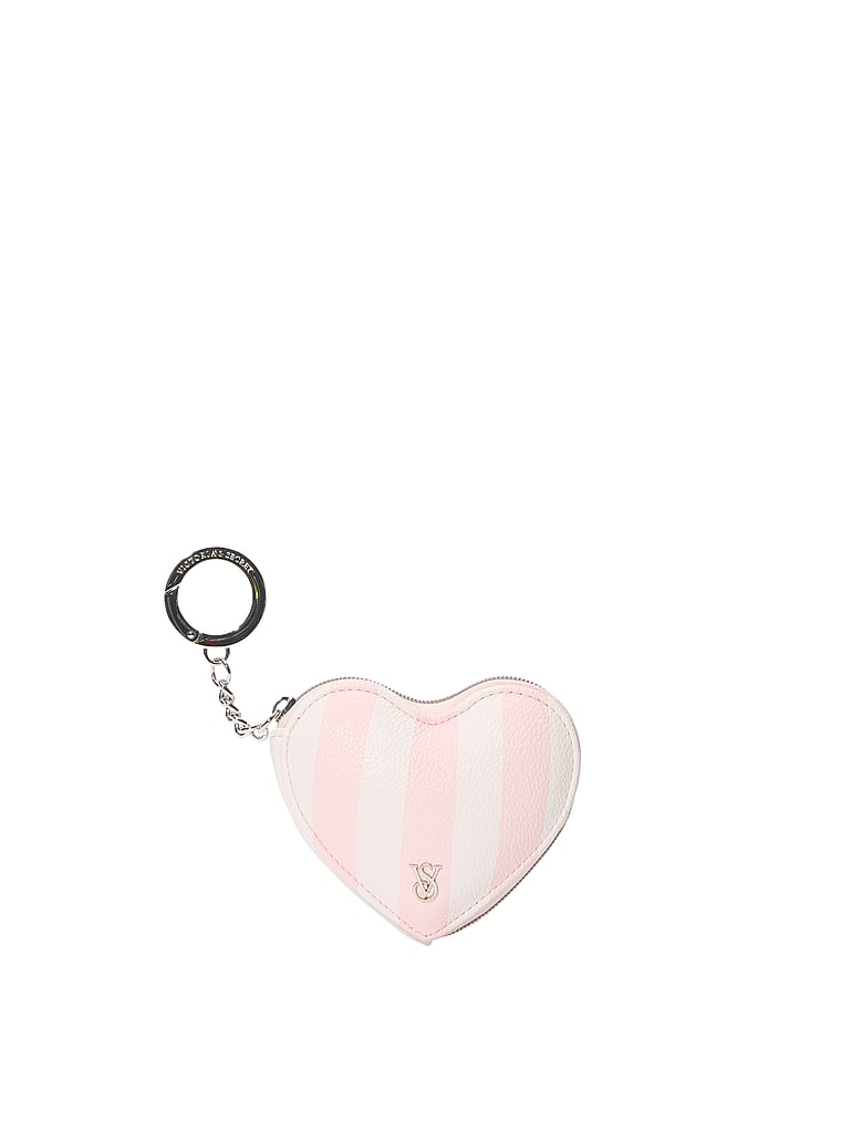 Heart Pouch Keychain, Heritage Stripe, large