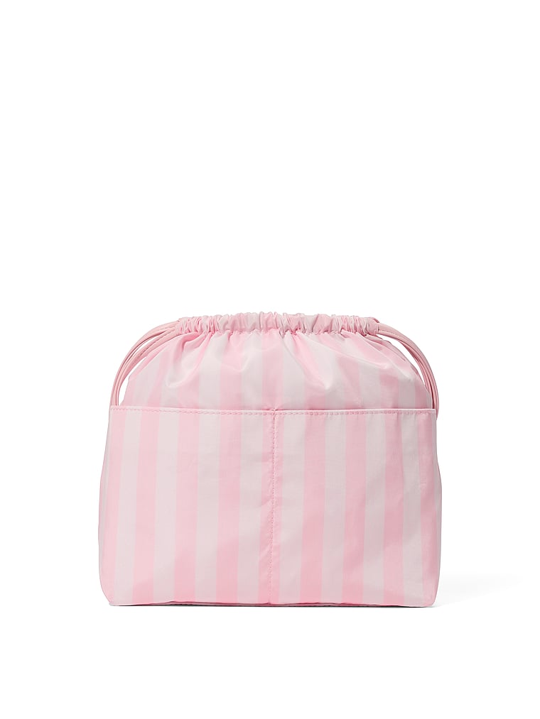 Cinched Travel Beauty Organizer Bag, Heritage Stripe, large