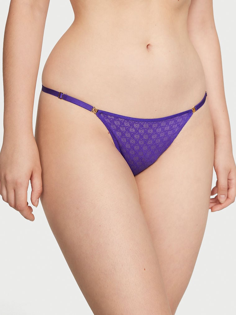 String En Dentelle Icon By Victoria's Secret Avec Lanières Réglables, Purple Shock, large