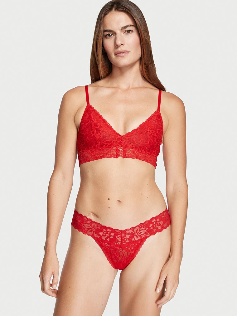 String En Dentelle Avec Laçage, Lipstick Red, large