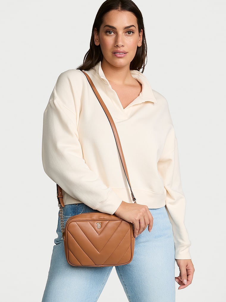 Crossbody Camera Bag, Brown, large