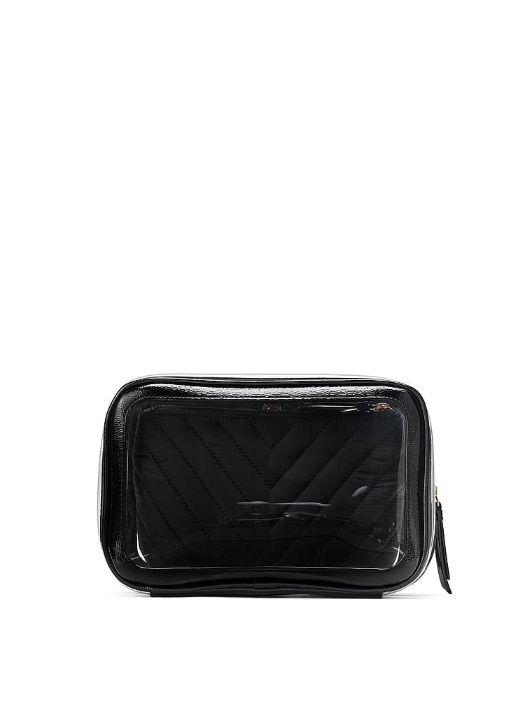 Trousse De Maquillage 3 Pièces, Black V-Quilt, large