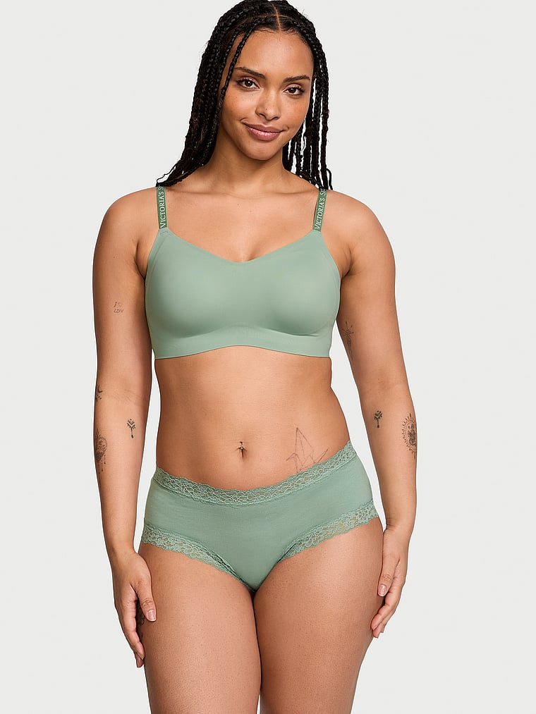 Culotte En Coton Et Dentelle, Seasalt Green, large