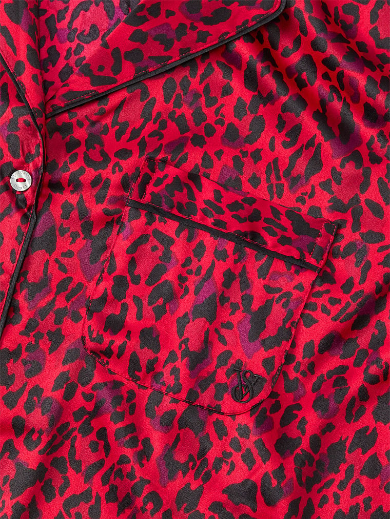 Ensemble Pyjama Long En Satin, Lipstick Leopard, large