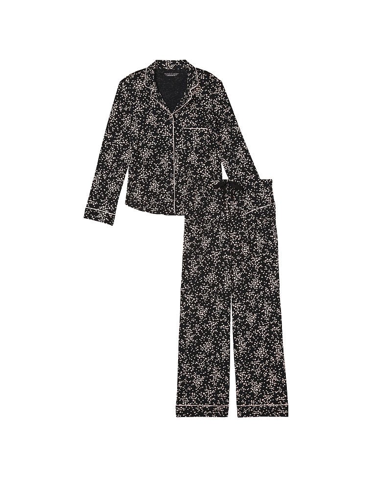 Modal Long Pajama Set, Black Heart, large