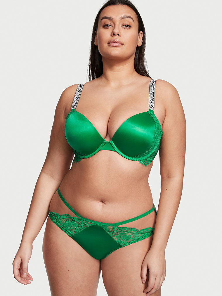 Culotte En Dentelle Avec Lanières, Verdant Green, large