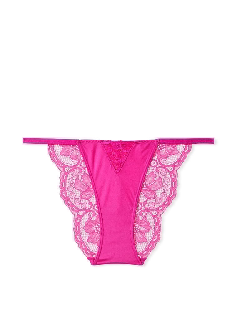 Tanga Avec Dentelle À L'arrière, Fuschia Frenzy, large