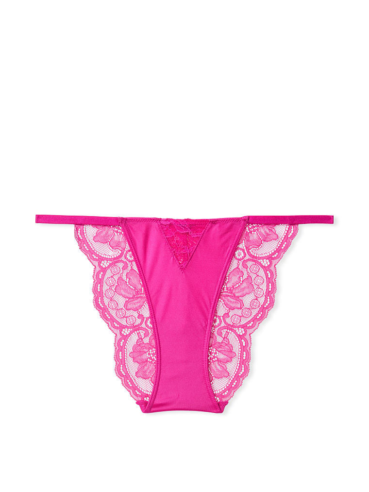 Tanga Avec Dentelle À L'arrière, Fuschia Frenzy, large