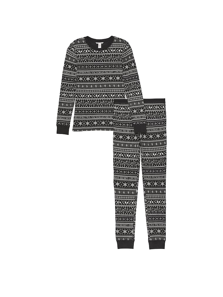 Ensemble Pyjama Thermique Long, BLACK  FAIR ISLE, large