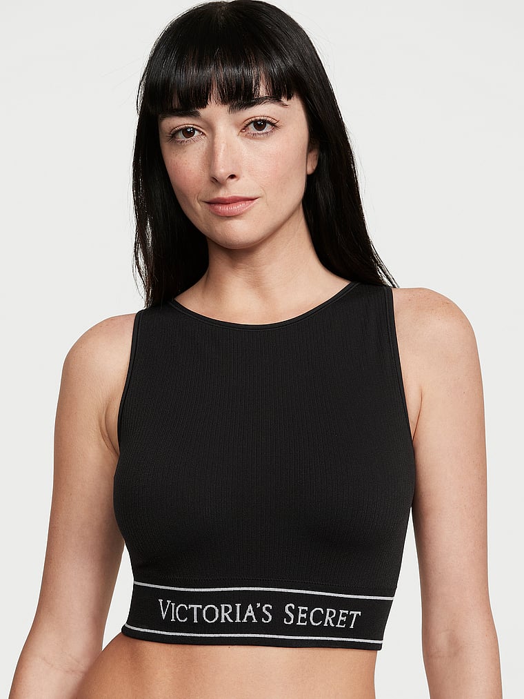 Brassière Montante Sans Coutures Ni Armatures, Black, large