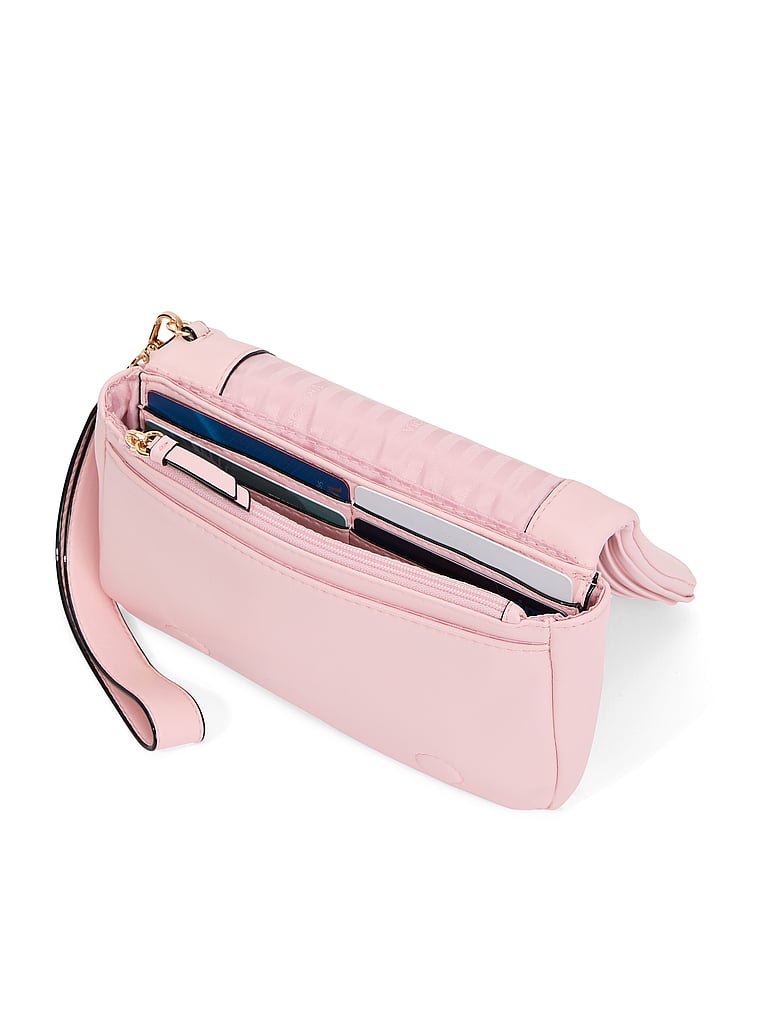 Phone Wristlet Clutch, Chalk Rose, large