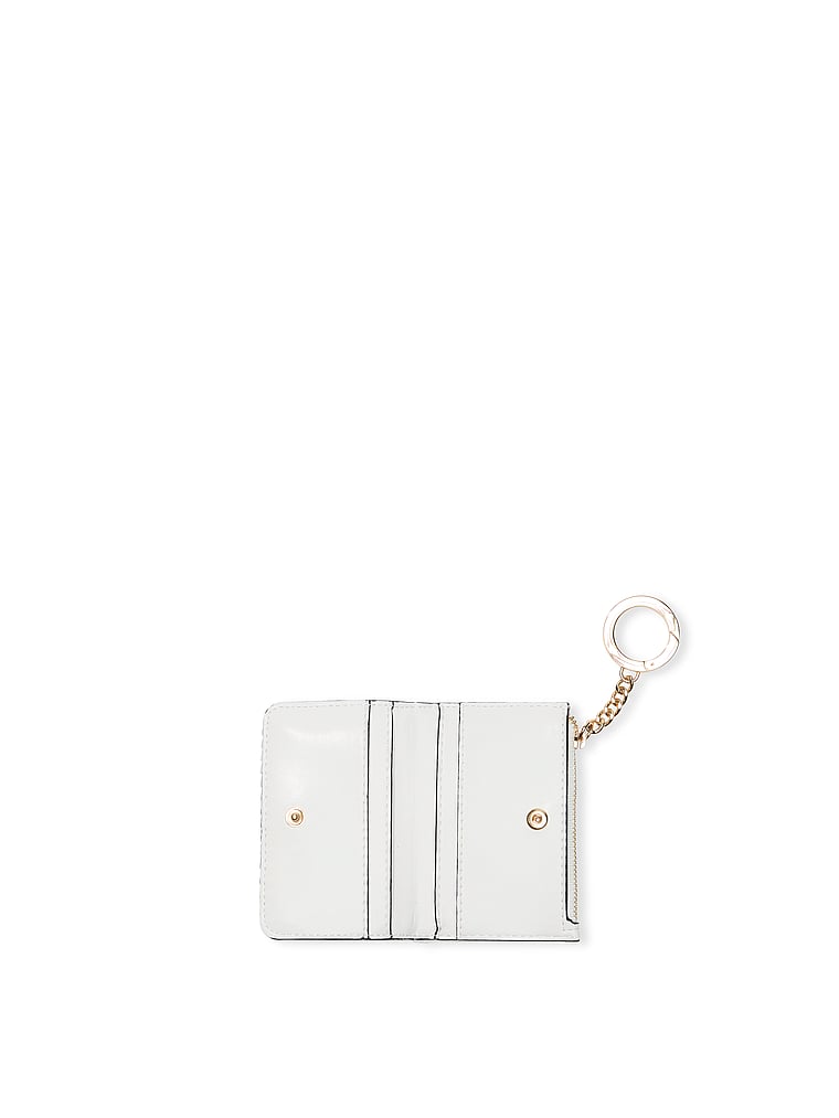 Foldover Card Case Keychain, Coconut White, large