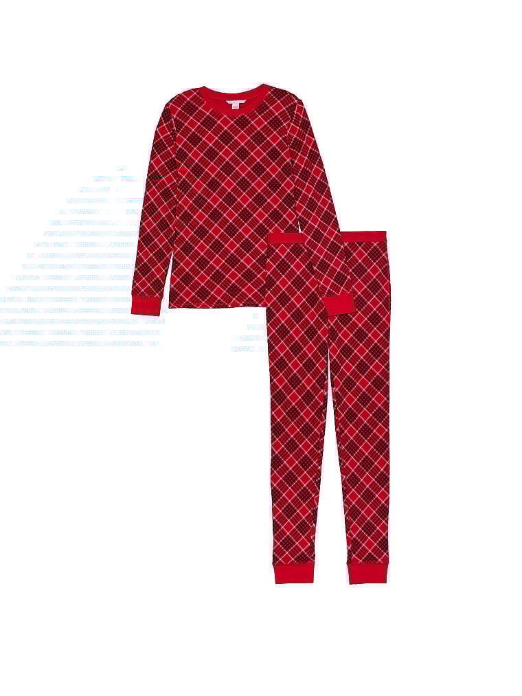 Ensemble Pyjama Thermique Long, LIPSTICK LOVELY PLAID, large