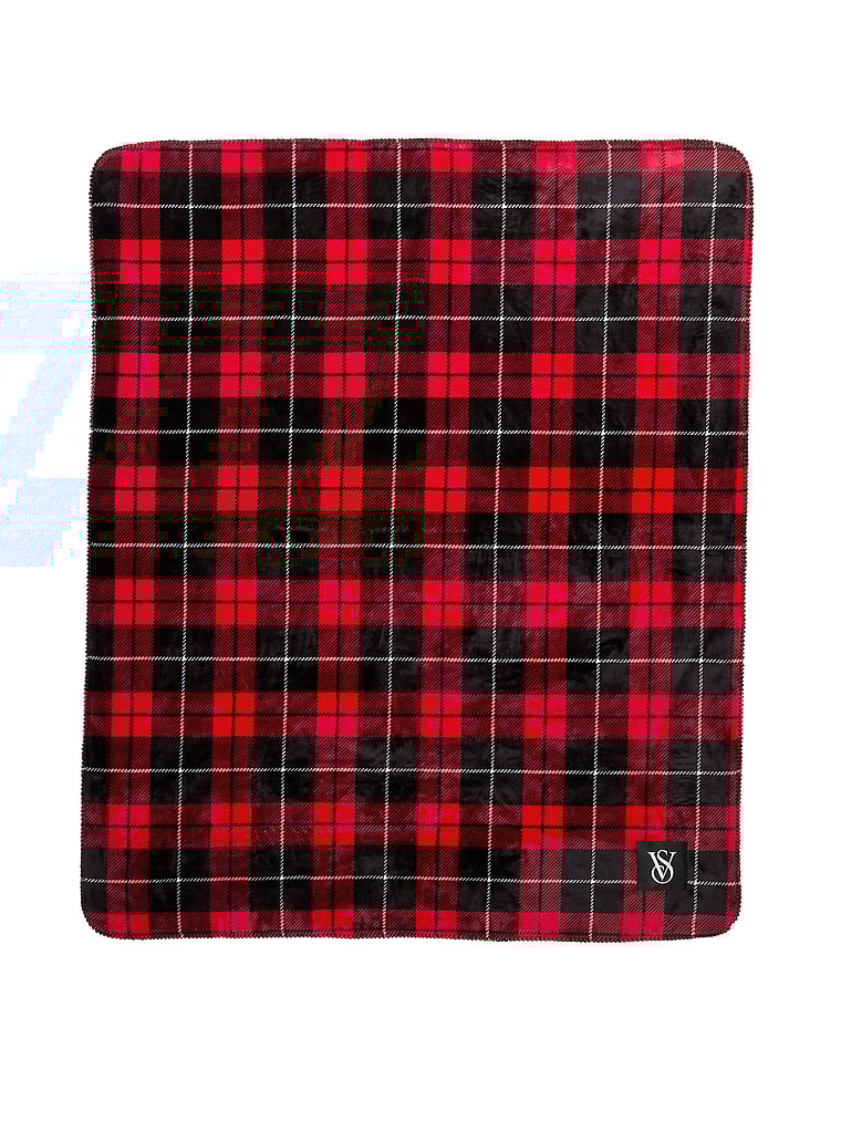 Couverture Pelucheuse, Black Large Plaid, large